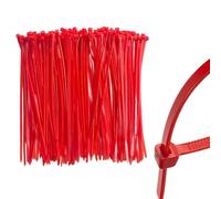 MEXRUMI 100 Pezzi Fascette Plastica Rosso Fascette Per Cavi Fermacavo Fascette Plastica Riutilizzabili Fascette Elettricista Fascette In Nylon Autobloccanti (200Mm X 3Mm)