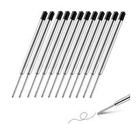 MEXRUMI 12Pzs Ricarica A Sfera,Ricarica Oleosa,Penna Pen Ricarica Nera,Rollerball Refill,Ricarica Penna,Ricarica Sostituibile In Metallo Da 100 Mm,Compatibile Con La Maggior Parte Delle Penne A Sfera(