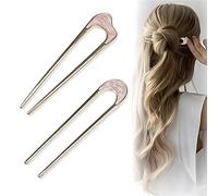 MEXRUMI 2 Pezzi French Hair Pin, Forcina A Forma Di U,Forma Di U Fermaglio, Perno Per Capelli, Forcina A Forma Di U Forcina, Per Ragazze Donne