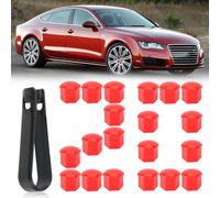 MEXRUMI 20 Pezzi Copri Dadi Ruota 17Mm Copridado Bullone Ruota Copri Dado Esagonale Per Pneumatici Con Set Di Strumenti Di Rimozione Per Auto Rosso