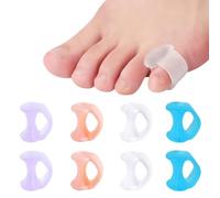 MEXRUMI 4 Paia Separatore Dita Piedi Separatori Dita Piedi Separa Dita Piedi Protezione Dito Del Piede Piccoli Raddrizzatori A Martello Per Evitare Sfregamenti E Alleviare La Pressione (4 Colori)