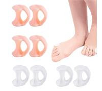 MEXRUMI 4 Paia Separatore Dita Piedi Separatori In Gel Morbidi Protezione Dito Del Piede Piccoli Raddrizzatori A Martello Per Evitare Sfregamenti E Alleviare Pressione (Bianco E Toni Pelle)