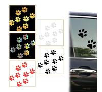 MEXRUMI 5 Pezzi Adesivi Auto Adesivo Per Auto Zampe Autoadesiva Confezione Adesivi Zampe Cane Gatto Zampe Adesivi Stickers Autoadesivi Impronte Per Macchina Decalcomanie Per Auto Moto Caschi (5 Colori
