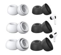 MEXRUMI 6 Paia Gommini in Silicone per Auricolari Con Foro per Riduzione Del Rumore per Airpods Pro - Cuscinetti di Ricambio In-Ear (S/M/L Bianco E Nero)