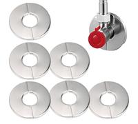 MEXRUMI 6 Pezzi Rosetta Per Termosifone Copertura Per Tubo Coperchio Del Rubinetto Rosette Di Copertura Coperchio Del Rubinetto Valvola In Acciaio Inossidabile Copri Tubi Split (34Mm Argento)