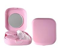 MEXRUMI Set Da Viaggio Per Lenti A Contatto Portatile E Igienico (Con Specchio) Per L'Uso Quotidiano In Viaggio E Al Lavoro (Rosa)