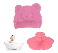 MEXRUMI Spazzola Neonato,2 Pezzi Spazzola Per Culla Per Bambini In Silicone Spazzola Pettine Neonato Per Il Bagno Pettine Crosta Lattea Spazzola Per Rimozione Bambino Per Neonati E Bambini,Rosa