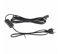 Mextronic Cavo di alimentazione 3 m con spina europea + interruttore 300SW C7 su doppia presa Euro a 2 pin, colore: nero