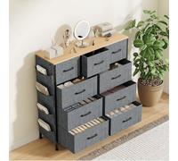 MEXUS Cassettiera in tessuto, nove scomparti con maniglie, struttura in metallo e credenza, adatta per camere, salotti, corridoi e uffici.