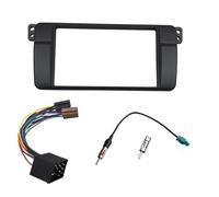 MEXWLOP 1 for 2 Fascia doppia Din, for, Serie 3 E46 1998-2005 Kit di rivestimento for montaggio su cruscotto radio Adattatore for antenna con cablaggio ISO Finiture audio per auto(180x105mm with ISO)