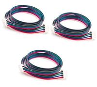 MEXWLOP 3 pezzi 1,5 m cavi motore passo-passo for stampante 3D HX2.54 4 pin a 6, for Nema 17 for, cavo di estensione for Sensore di temperatura(BLACK 3Pcs 1.5M 3D Printer Stepper Motor Cables)