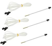 MEXWLOP 3 sensori termistori NTC100K for stampante 3D, sensore termistore temperatura con cavo 3950, terminale SM testa in ottone Sensore di temperatura(BLACK 2M US)