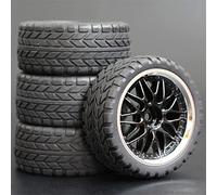 MEXWLOP 4 Pezzi 1/10 Pneumatici in Gomma RC Auto da Corsa su Cerchioni Strada, for HSP, for HPI, Parte Diametro 65mm 94123-94122 Pneumatici telecomandati ad Alta aderenza(1010-6017)