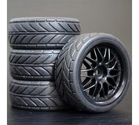 MEXWLOP 4 Pezzi 26mm gomme RC Cerchi Ruote esagonali 12 1:10, for HSP, for HPI, Sprint 2 Drift RS4 On Road 4WD Pneumatici telecomandati ad Alta aderenza(1013-6086)