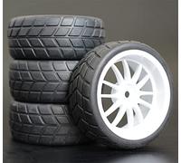 MEXWLOP 4 Pezzi 26mm gomme RC Cerchi Ruote esagonali 12 1:10, for HSP, for HPI, Sprint 2 Drift RS4 On Road 4WD Pneumatici telecomandati ad Alta aderenza(6031W-6083)