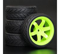 MEXWLOP 4 Pezzi 26mm gomme RC Cerchi Ruote esagonali 12 1:10, for HSP, for HPI, Sprint 2 Drift RS4 On Road 4WD Ruote per modellini di Auto RC in Scala(703-6086)