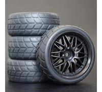 MEXWLOP 4 Pezzi 26mm gomme RC Cerchi Ruote esagonali 12 1:10, for HSP, for HPI, Sprint 2 Drift RS4 On Road 4WD Pneumatici telecomandati ad Alta aderenza(1013-6083)