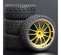 MEXWLOP 4 Pezzi 26mm gomme RC Cerchi Ruote esagonali 12 1:10, for HSP, for HPI, Sprint 2 Drift RS4 On Road 4WD Pneumatici telecomandati ad Alta aderenza(9003-8002)