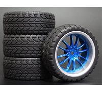MEXWLOP 4 Pezzi 26mm gomme RC Cerchi Ruote esagonali 12 1:10, for HSP, for HPI, Sprint 2 Drift RS4 On Road 4WD Pneumatici telecomandati ad Alta aderenza(9049-6017)