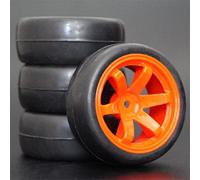 MEXWLOP 4 Pezzi 26mm gomme RC Cerchi Ruote esagonali 12 1:10, for HSP, for HPI, Sprint 2 Drift RS4 On Road 4WD Pneumatici telecomandati ad Alta aderenza(704-6018)
