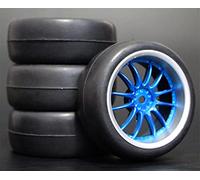 MEXWLOP 4 Pezzi 26mm gomme RC Cerchi Ruote esagonali 12 1:10, for HSP, for HPI, Sprint 2 Drift RS4 On Road 4WD Pneumatici telecomandati ad Alta aderenza(9049-6018)