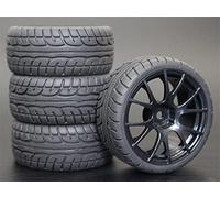 MEXWLOP 4 Pezzi 26mm gomme RC Cerchi Ruote esagonali 12 1:10, for HSP, for HPI, Sprint 2 Drift RS4 On Road 4WD Pneumatici telecomandati ad Alta aderenza(9060-8003)