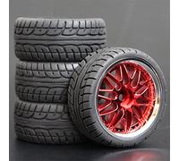 MEXWLOP 4 Pezzi di Pneumatici da Turismo in Gomma Morbida for Auto RC 1/10 Ruote per modellini di Auto RC in Scala(1009-8003)