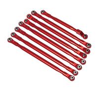 MEXWLOP 8 Pezzi in Alluminio collegamenti Panhard Bar Sospensione Collegamento Set con Asta in Metallo 1/6 RC Crawler Car, for assiale, for SCX6 JLU Wrangler Braccio di Sospensione(Rot)