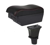 MEXWLOP Accessori auto, for Fiat, 500, for CRONOS, for 500c Dolcevita Box bracciolo auto Console centrale Scatola portaoggetti USB Bracciolo per auto(BLACK E2 Red Line)