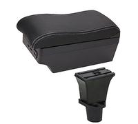 MEXWLOP Accessori auto, for Fiat, 500, for CRONOS, for 500c Dolcevita Box bracciolo auto Console centrale Scatola portaoggetti USB Bracciolo per auto(BLACK E2 White Line)