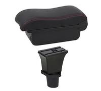 MEXWLOP Accessori auto, for Fiat, 500, for CRONOS, for 500c Dolcevita Box bracciolo auto Console centrale Scatola portaoggetti USB Bracciolo per auto(BLACK B2 Red Line)