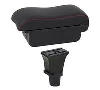 MEXWLOP Accessori auto, for Fiat, 500, for CRONOS, for 500c Dolcevita Box bracciolo auto Console centrale Scatola portaoggetti USB Bracciolo per auto(BLACK C2 Red Line)