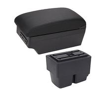 MEXWLOP Accessori auto, for Ford, Fiesta, 2011-2018 Box bracciolo for auto Scatola portaoggetti for console centraleBraccioli for auto Bracciolo per auto(BLACK A2 Black Line 7usb)