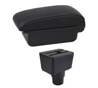 MEXWLOP Accessori auto, for Ford, for Ecosport, 2018-2021 Scatola bracciolo for auto Retrofit interno Scatola portaoggetti centrale Console Bracciolo per auto(BLACK C1 White Line)