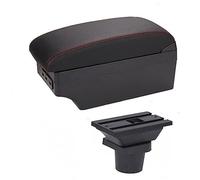 MEXWLOP Accessori for la modifica della custodia della console centrale for box bracciolo for auto con porta USB portabicchieri, for Kia, for Picanto Bracciolo per auto(BLACK C-black Red Line)