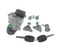 MEXWLOP AL266 SET SERRATURA INTERRUTTORE ACCENSIONE CILINDRO PORTA CON 2 CHIAVI, for FIT 04-11 Sostituzione dell'interruttore di accensione dell'auto(BLACK Full Set)