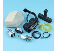 MEXWLOP Bobina di accensione Filtro aria carburante Interruttore di spegnimento Kit candela, for Husqvarna, 362 365 371 372 Impugnatura impugnatura motosega Tubo carburante Kit interruttore per motose