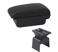 MEXWLOP Box bracciolo for auto Scatola portaoggetti for console centrale Car-styling con portabicchieri Accessori USB, for Peugeot, 307 Bracciolo per auto(BLACK C1 White Line)