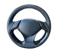 MEXWLOP Coprivolante for auto, for Toyota, for C-HR, for CHR 2016-2019 Volante intrecciato in pelle artificiale antiscivolo nera Coprivolante per auto(BLACK Blue Thread)