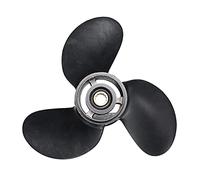 MEXWLOP Elica fuoribordo 3B2W64517-1 8.5X9 Barca, for Tohatsu, for Nissan, 8-9.8Hp Lega di Alluminio 3 Pale Nero 12 Denti scanalati Elica per Barche