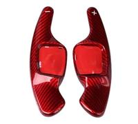 MEXWLOP Estensione al volante dell'auto in fibra di carbonio da 2 pezzi, for VW, for, Gold 7 .5 MK7 ., for Passat, B8, for ARTEON, Atlas Sostituzione del cambio al volante dell'auto(BLACK Red)