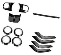 MEXWLOP , for Jeep, Wrangler 2011+, Rivestimento del Volante dell'auto Copertura dello sfiato dell'Aria condizionata Decorazione Interna Accessori Adesivo Styling Adesivo per Rivestimento Volante