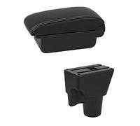 MEXWLOP For Kia, for Picanto Scatola portaoggetti for console centrale con bracciolo con accessorio USB for styling auto interno Bracciolo per auto(BLACK C1 White Line)