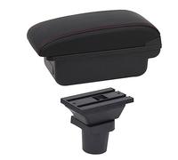 MEXWLOP For Toyota, for Aqua Car Bracciolo Box Car Center Console Storage Box Accessorio bracciolo USB Bracciolo per auto(BLACK B1 Red Line)