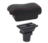 MEXWLOP For Toyota, for Aqua Car Bracciolo Box Car Center Console Storage Box Accessorio bracciolo USB Bracciolo per auto(BLACK B2 Red Line)