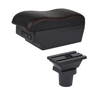 MEXWLOP For Toyota, for Aqua Car Bracciolo Box Car Center Console Storage Box Accessorio bracciolo USB Bracciolo per auto(BLACK E2 Red Line)