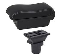 MEXWLOP For Toyota, for Aqua Car Bracciolo Box Car Center Console Storage Box Accessorio bracciolo USB Bracciolo per auto(BLACK C2 White Line)