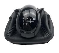 MEXWLOP For, W168 Classe A 1997-2004 Leva del pomello del cambio in pelle nera Ghetta del cambio Custodia Collare Pomello del cambio(BLACK 6 Speed R123456)
