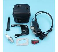 MEXWLOP Kit guarnizioni candele bobina accensione silenziatore bulloni scarico, for Husqvarna, 340 345 346XP 350 351 353 motosega candela interruttore di arresto Kit interruttore per motosega