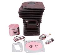 MEXWLOP Kit guarnizioni for spinotto pistone testata da 42 mm, for motosega Husqvarna 340 345 503 87 02 76 W Valvola di decompressione Anello elastico Candela Kit pistone motosega